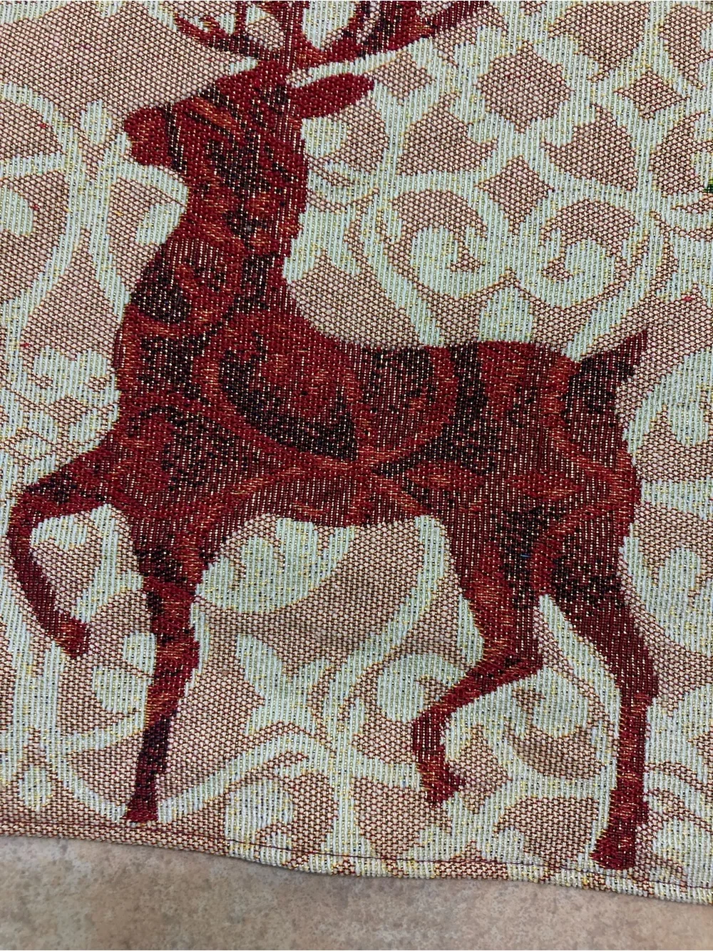Holiday Reindeer Decorative Placemats in Red and Green